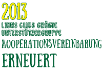 Klasse2000 ist Partner der Deutschen Lions Clubs Textgrafik in gelb-grün: 2013 Lions Clubs größte Unterstützergruppe - Kooperationsvereinbarung erneuert