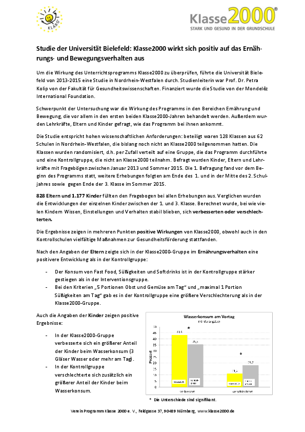 Titelfot der Kurz-Zusammenfassung Evaluationsergebnisse der Uni Bielefeld 2016